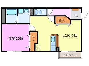 清洲駅 徒歩25分 1階の物件間取画像